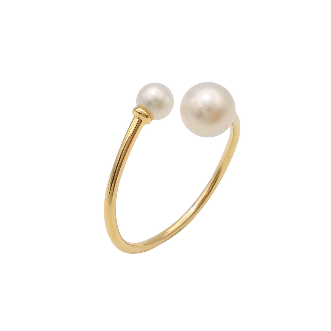 Freshwater Pearl Open Ring Gold | Amelia Bellrose Jewellery
