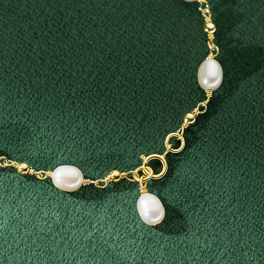 Freshwater Pearl Chain Bracelet Gold | Amelia Bellrose Jewellery