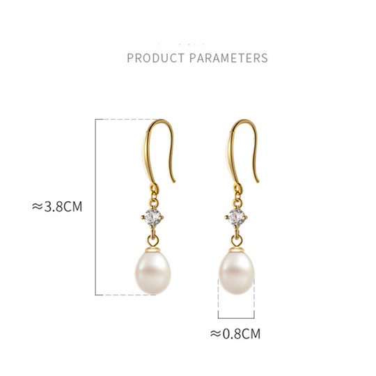 Pearl Crystal Drop Earrings Gold | Amelia Bellrose Jewellery