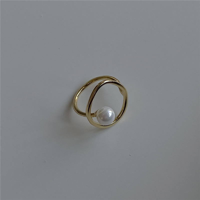 Pearl Circle Gold Ring | Amelia Bellrose Jewellery