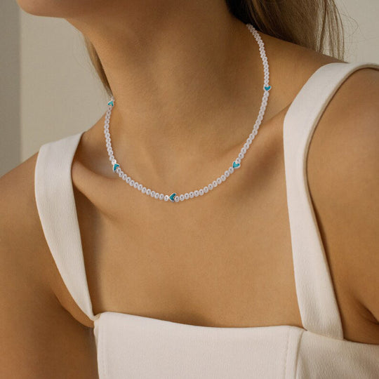 Pearl Heart Choker Necklace | Amelia Bellrose Jewellery