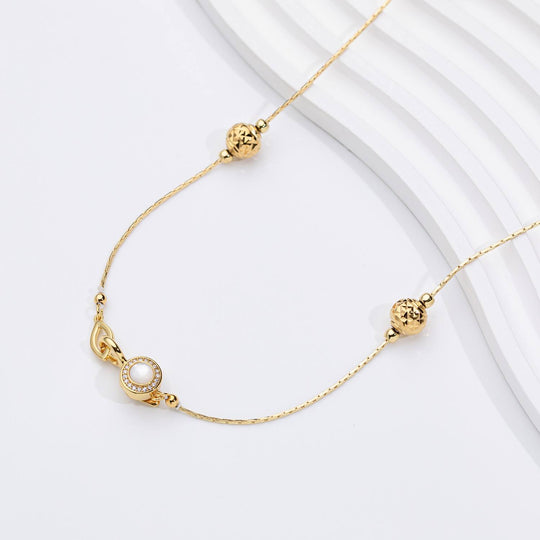 Minimal Pearl Slider Bracelet Gold | Amelia Bellrose Jewellery