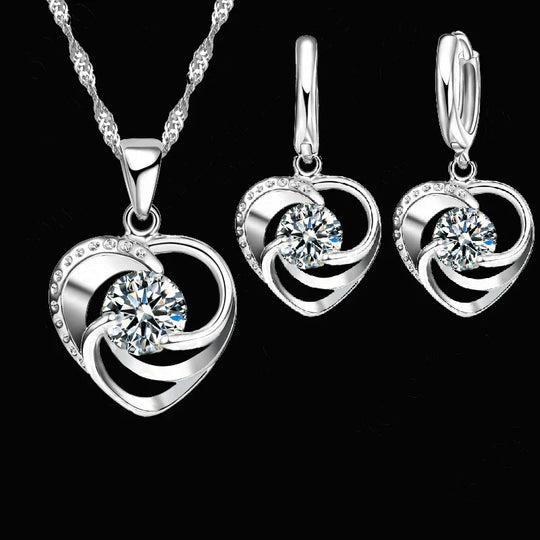 Crystal Heart Jewellery Set | Amelia Bellrose Jewellery