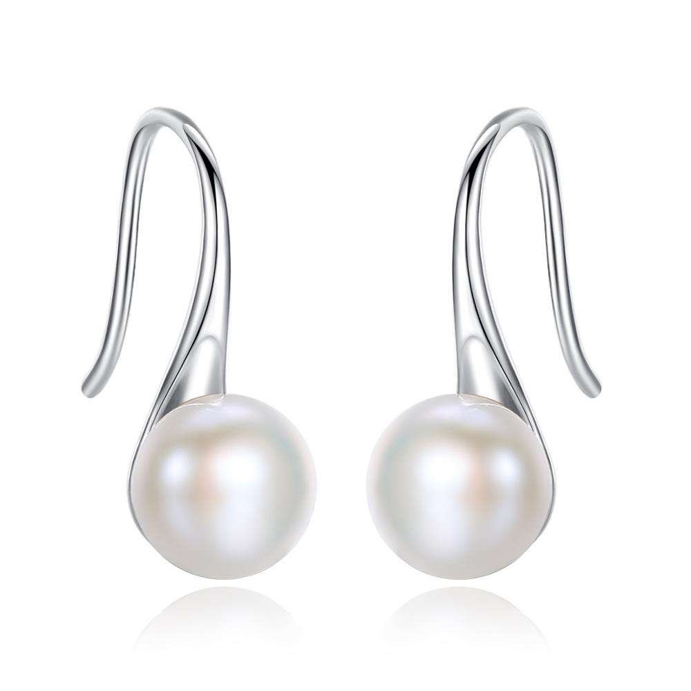 Minimal Pearl Hook Earrings Silver | Amelia Bellrose Jewellery