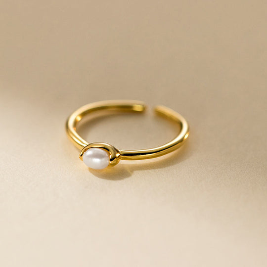 Pearl Wrap Open Ring Gold | Amelia Bellrose Jewellery