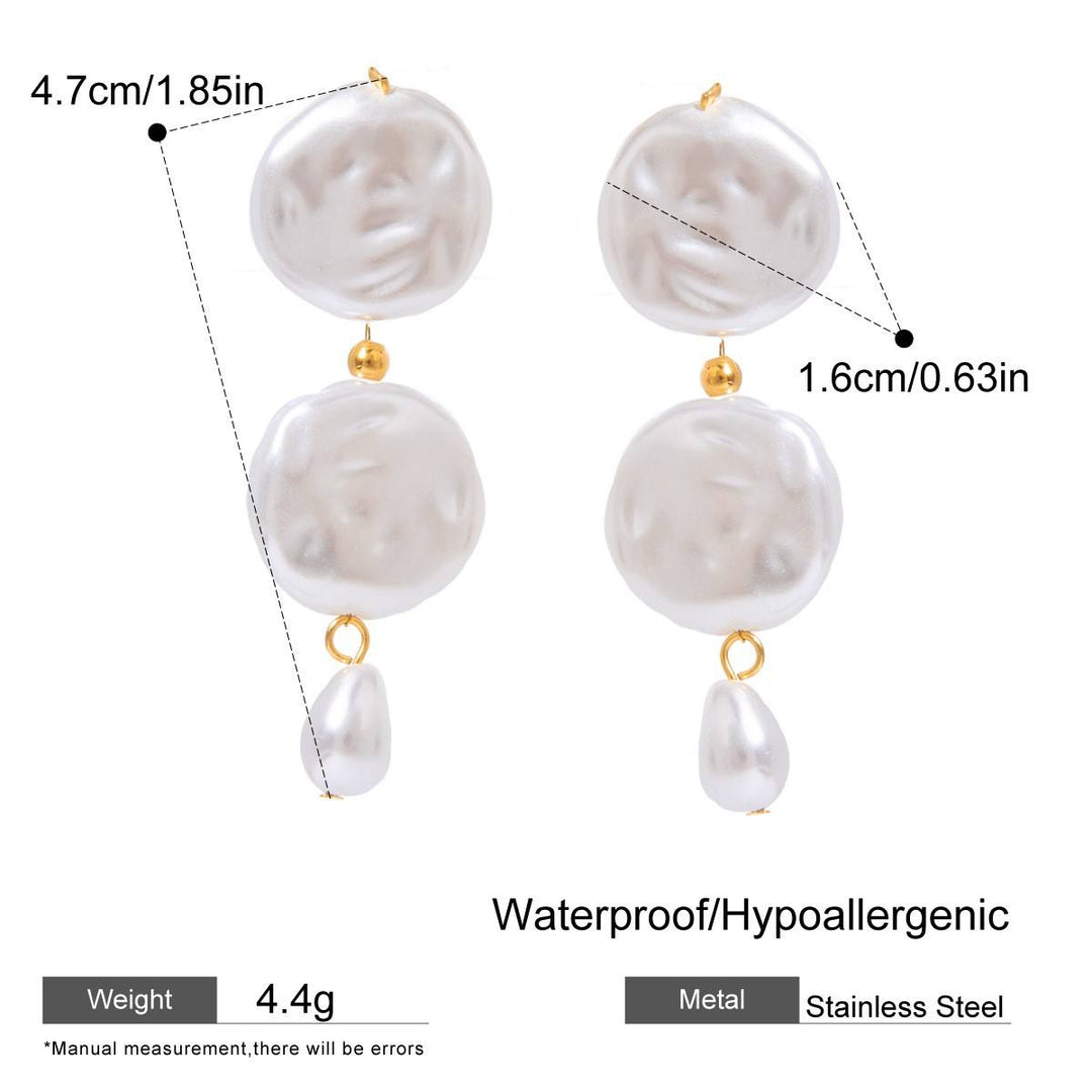 Baroque Pearl Drop Earrings Gold | Amelia Bellrose Jewellery