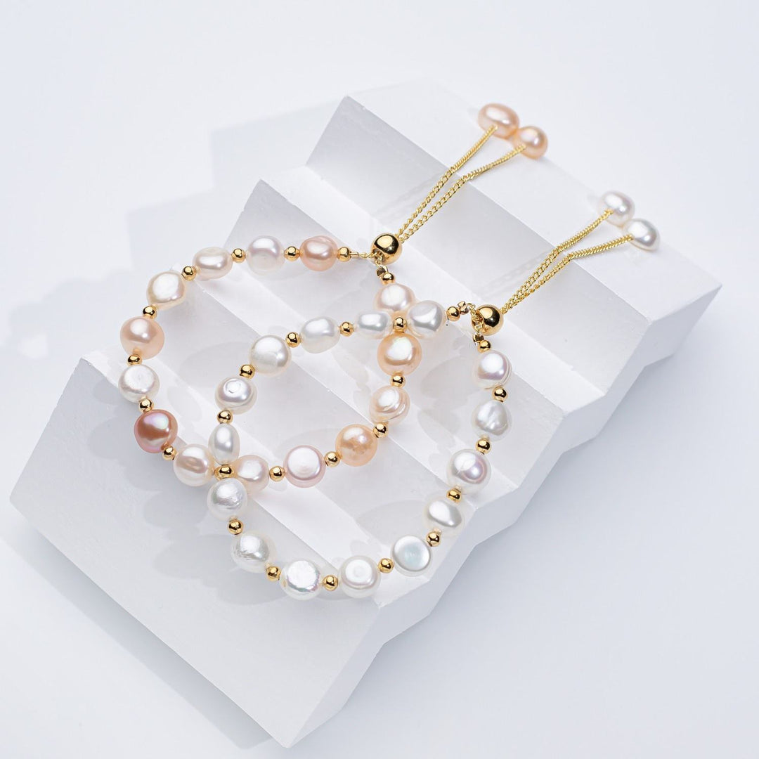 Pearl Slider Bracelet Gold | Amelia Bellrose Jewellery