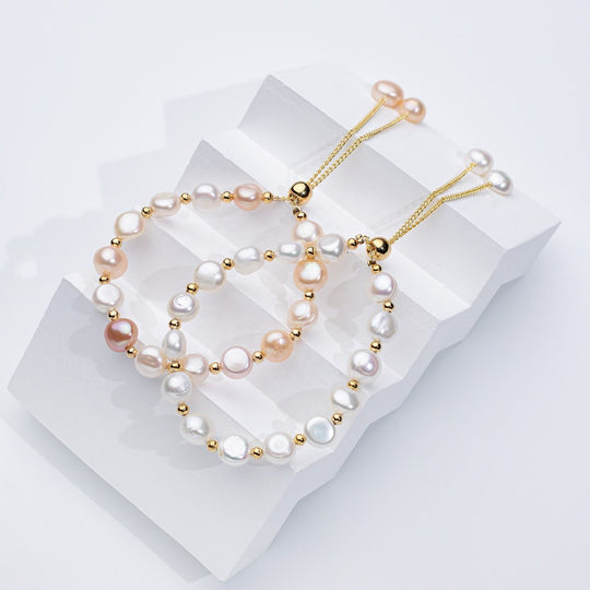 Pearl Slider Bracelet Gold | Amelia Bellrose Jewellery