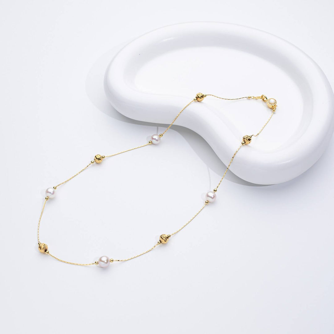 Minimal Pearl Slider Bracelet Gold | Amelia Bellrose Jewellery