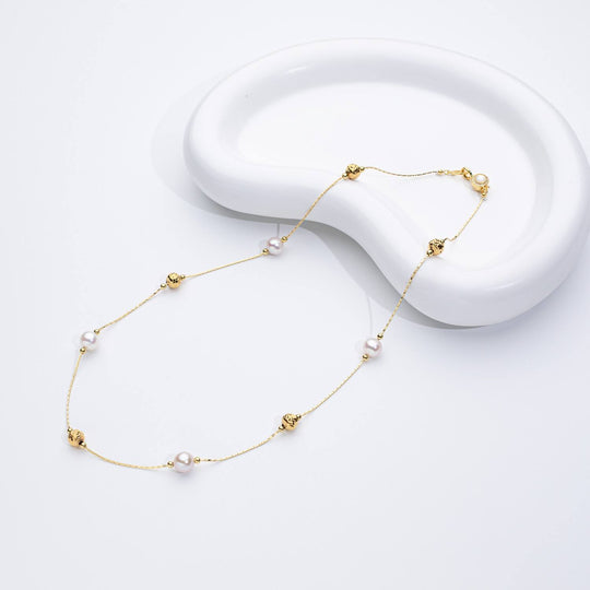 Minimal Pearl Slider Bracelet Gold | Amelia Bellrose Jewellery