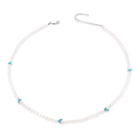 Pearl Heart Choker Necklace | Amelia Bellrose Jewellery