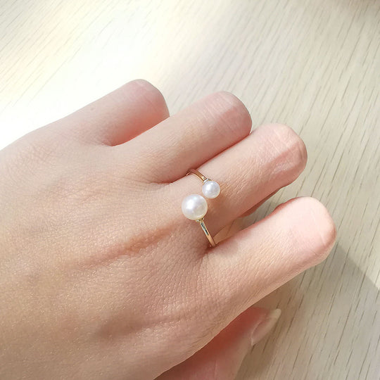 Freshwater Pearl Open Ring Gold | Amelia Bellrose Jewellery