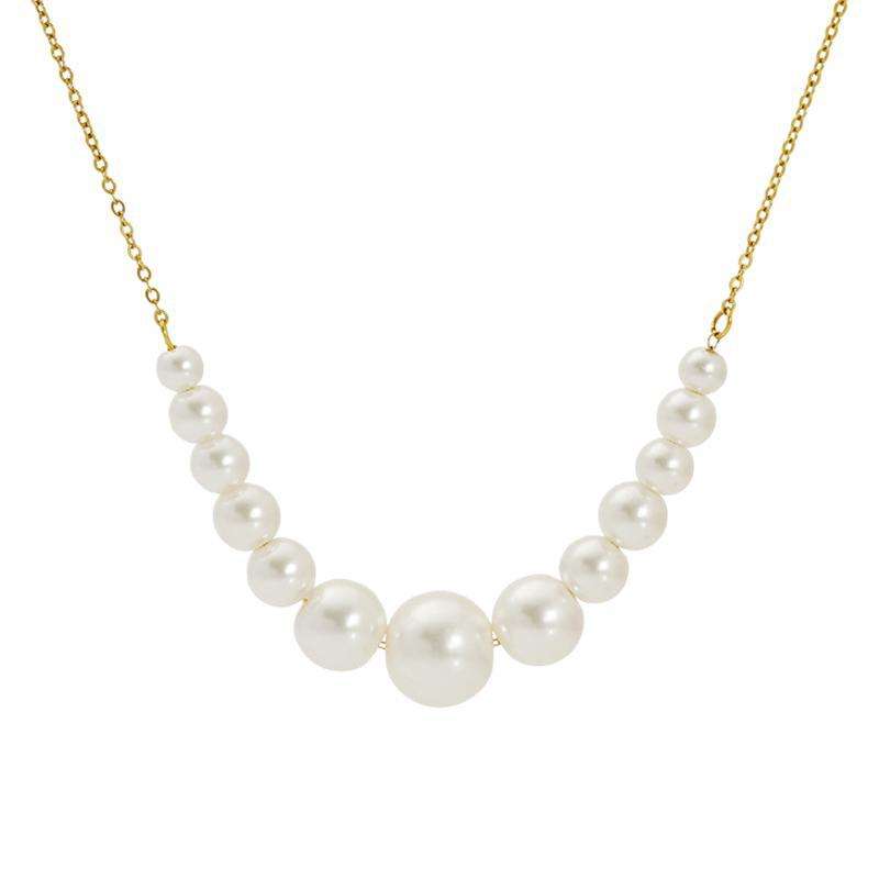 Graduated Pearl Necklace Gold | Amelia Bellrose Jewellery