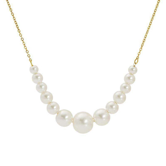 Graduated Pearl Necklace Gold | Amelia Bellrose Jewellery