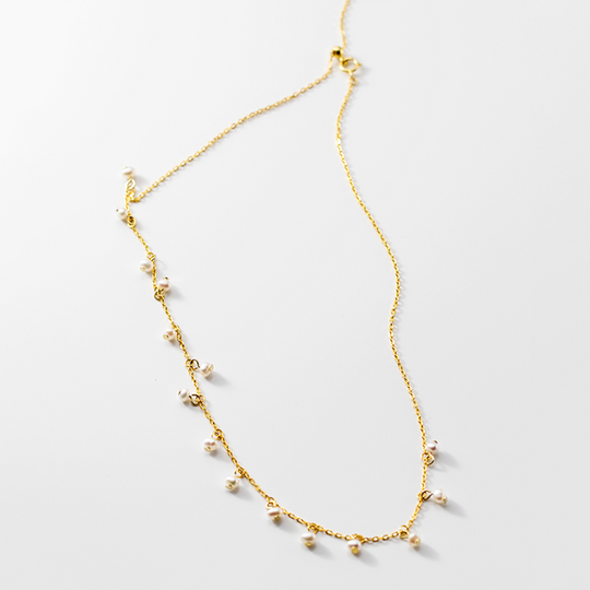 Dainty Pearl Drop Necklace Gold & Silver | Amelia Bellrose Jewellery