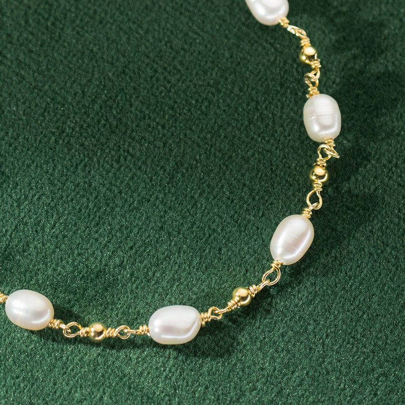 Freshwater Pearl Chain Bracelet Gold | Amelia Bellrose Jewellery