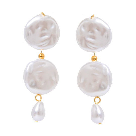 Baroque Pearl Drop Earrings Gold | Amelia Bellrose Jewellery