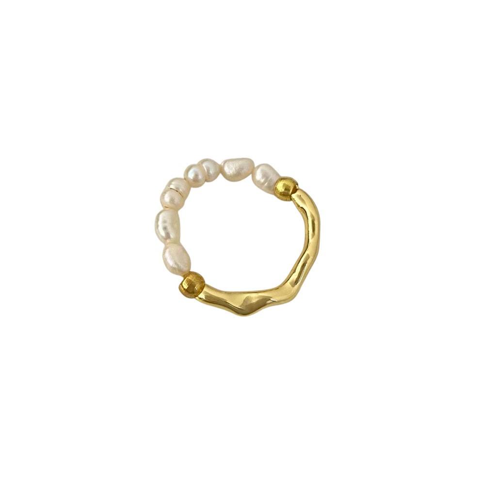 Pearl Wrap Ring Set Gold & Silver | Amelia Bellrose Jewellery