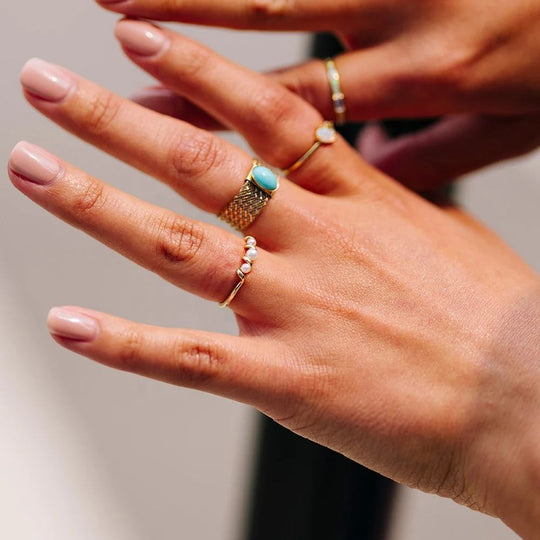 Pearl Wave Ring Gold | Amelia Bellrose Jewellery
