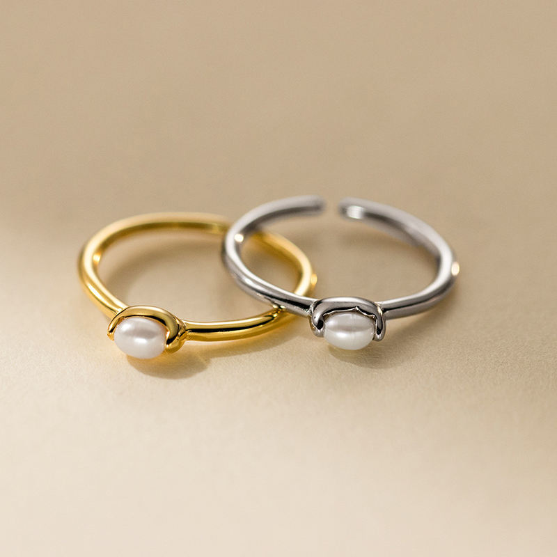 Pearl Wrap Open Ring Gold | Amelia Bellrose Jewellery