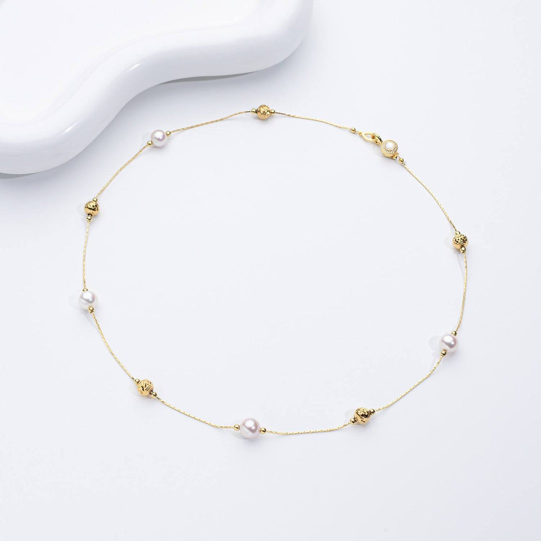 Minimal Pearl Slider Bracelet Gold | Amelia Bellrose Jewellery
