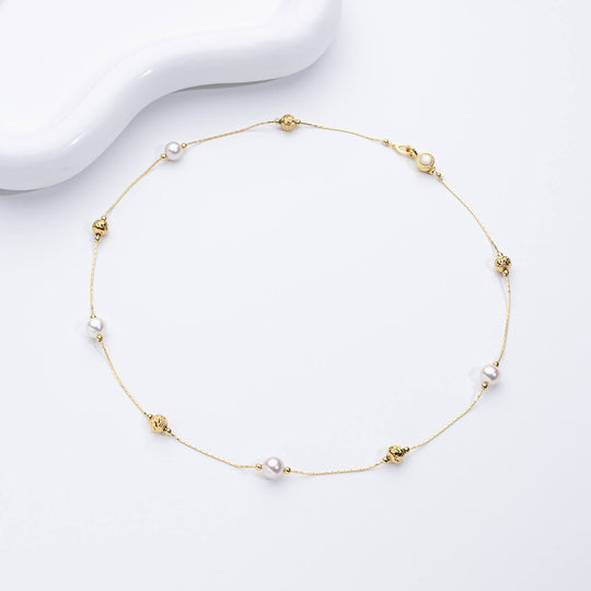 Minimal Pearl Slider Bracelet Gold | Amelia Bellrose Jewellery