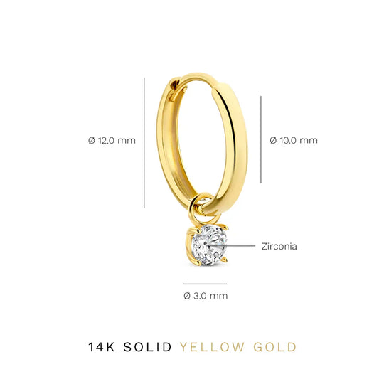 Larmes de Lune Stone Hoop Earrings