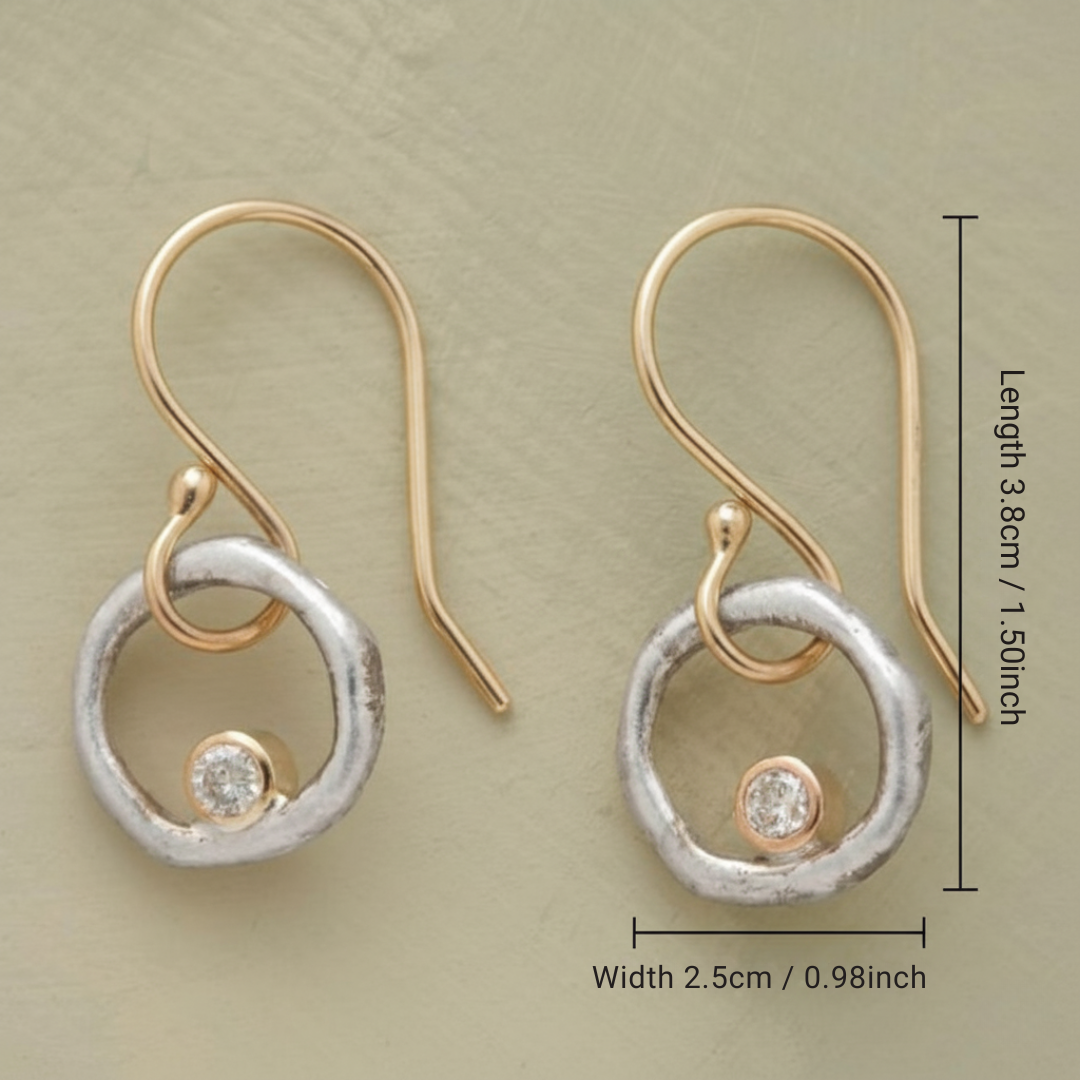 Two-Tone Circle Crystal Drop Earrings | Amelia Bellrose Jewellery