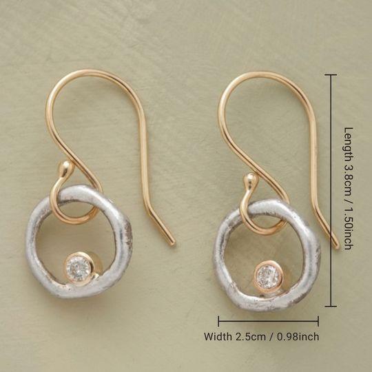 Two-Tone Circle Crystal Drop Earrings | Amelia Bellrose Jewellery