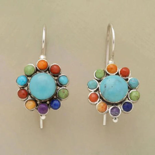Turquoise Multicolor Floral Earrings | Amelia Bellrose Jewellery