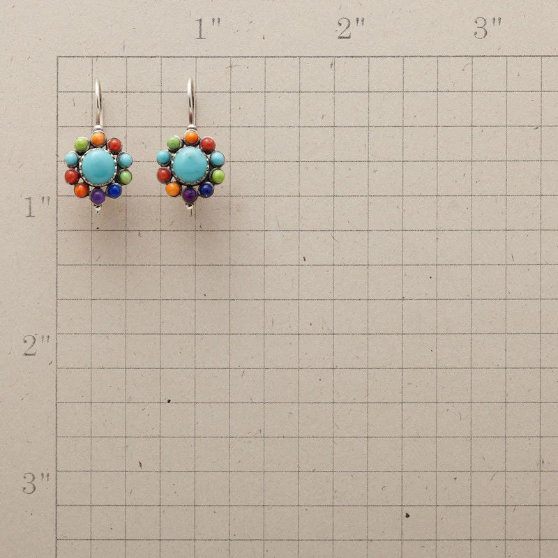 Turquoise Multicolor Floral Earrings | Amelia Bellrose Jewellery
