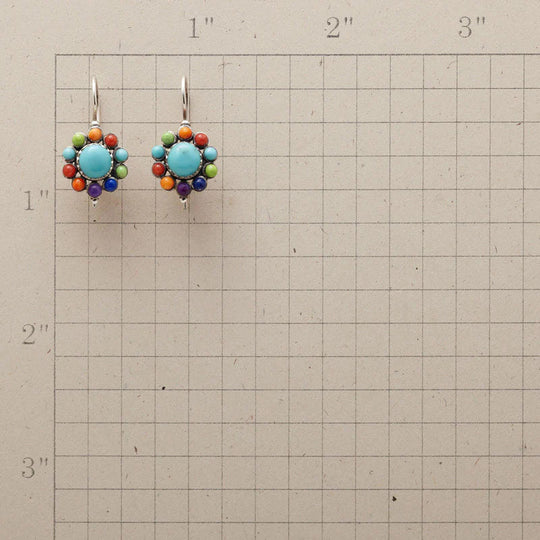 Turquoise Multicolor Floral Earrings | Amelia Bellrose Jewellery