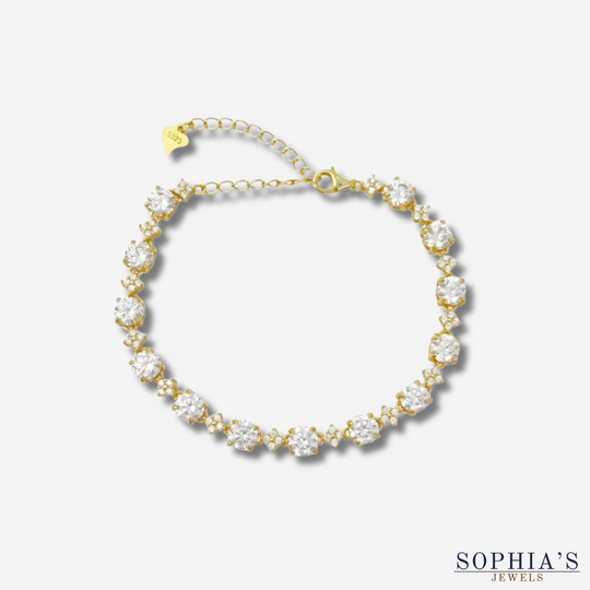 Gold Plated Moissanite Tennis Bracelet