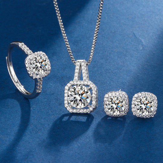 White Gold Aria Square Radiant Set