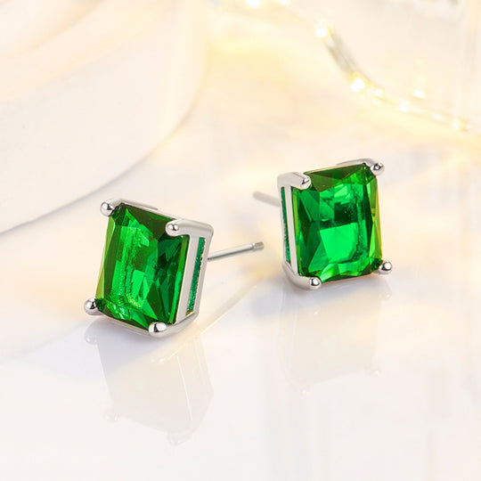 Emerald Stud Earrings | Amelia Bellrose Jewellery
