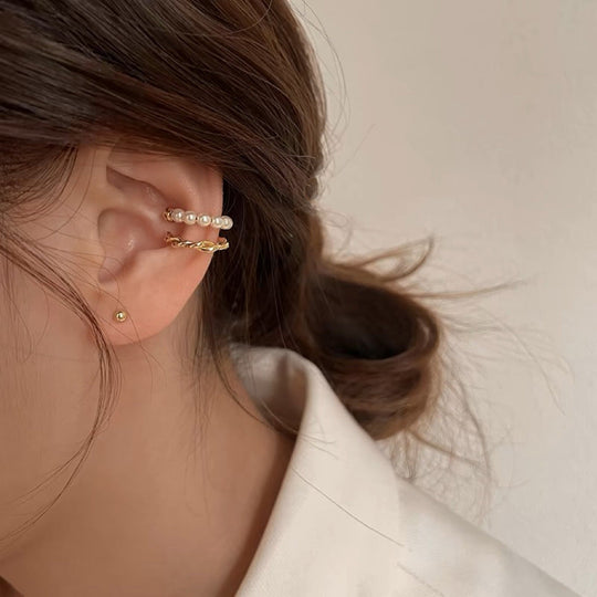 Twisted Gold Pearl Open Ring | Amelia Bellrose Jewellery