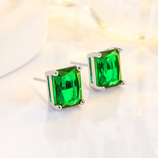 Emerald Stud Earrings | Amelia Bellrose Jewellery