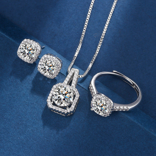 White Gold Aria Square Radiant Set