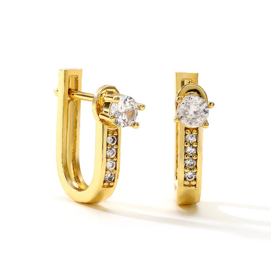 Channel Moissanite Huggie Earrings