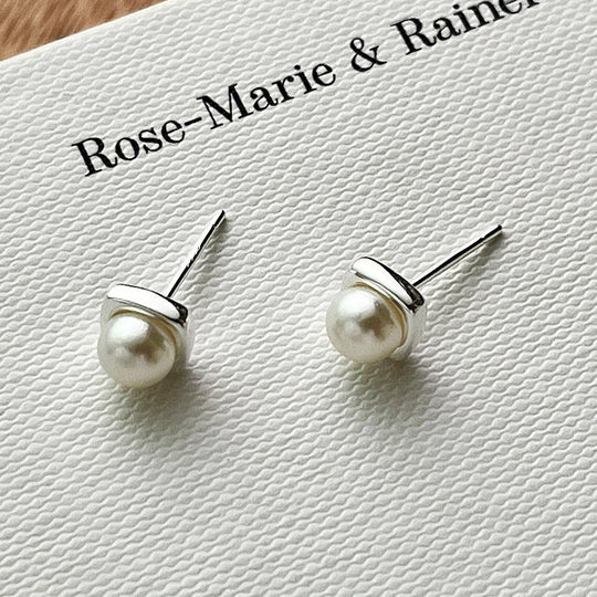 Pearl Square Stud Earrings | Amelia Bellrose Jewellery