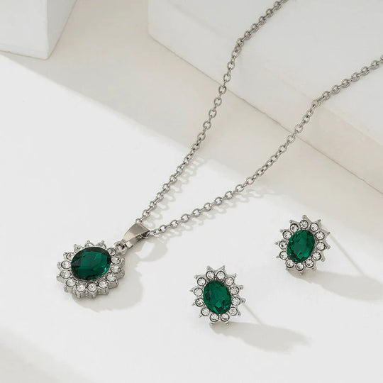 Crystal Halo Jewellery Set | Amelia Bellrose Jewellery