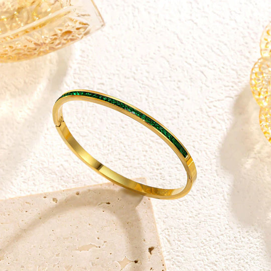 Inlay Gold Bangle | Amelia Bellrose Jewellery