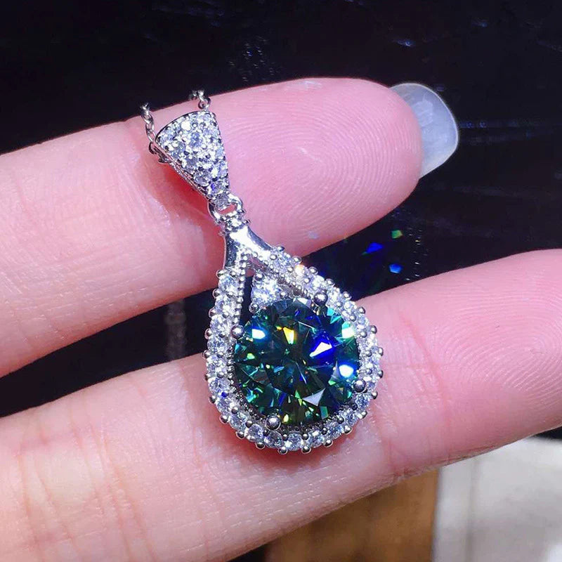 Crystal Halo Drop Pendant Necklace | Amelia Bellrose Jewellery