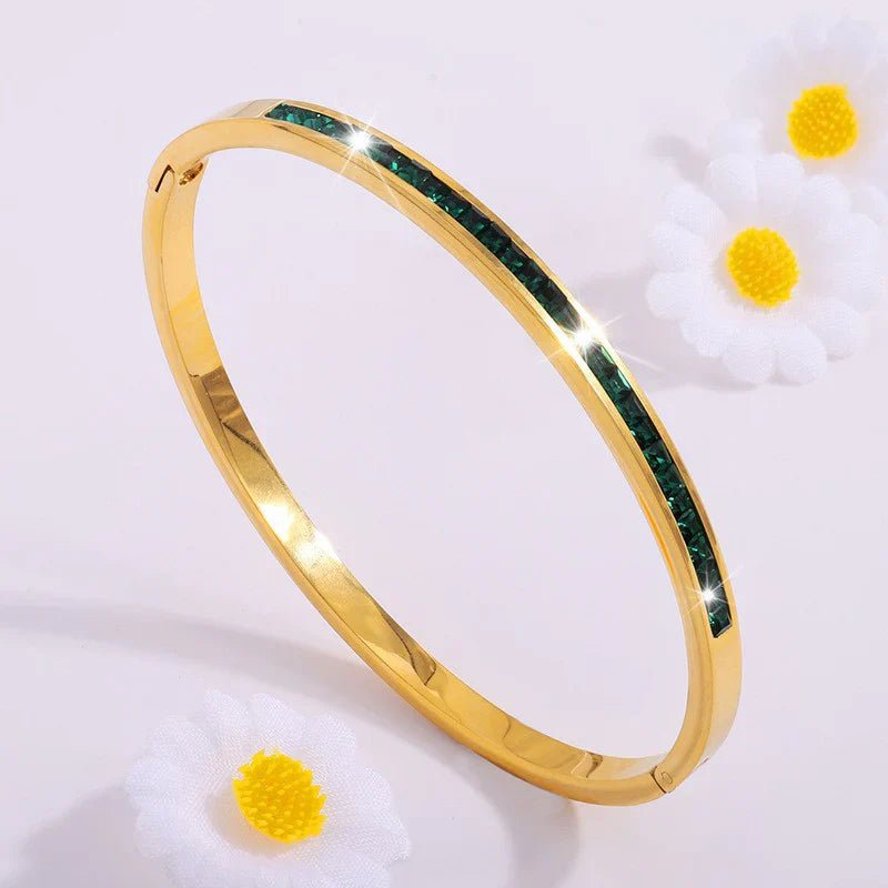 Inlay Gold Bangle | Amelia Bellrose Jewellery