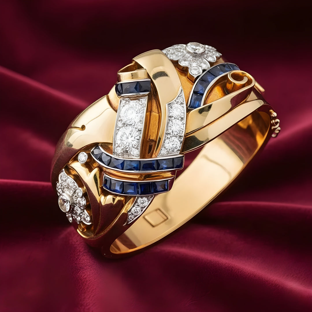 Sapphire & Crystal Floral Statement Ring | Amelia Bellrose Jewellery