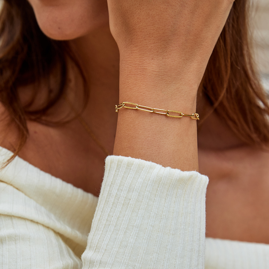 Gold Paperclip Chain Bracelet | Amelia Bellrose Jewellery