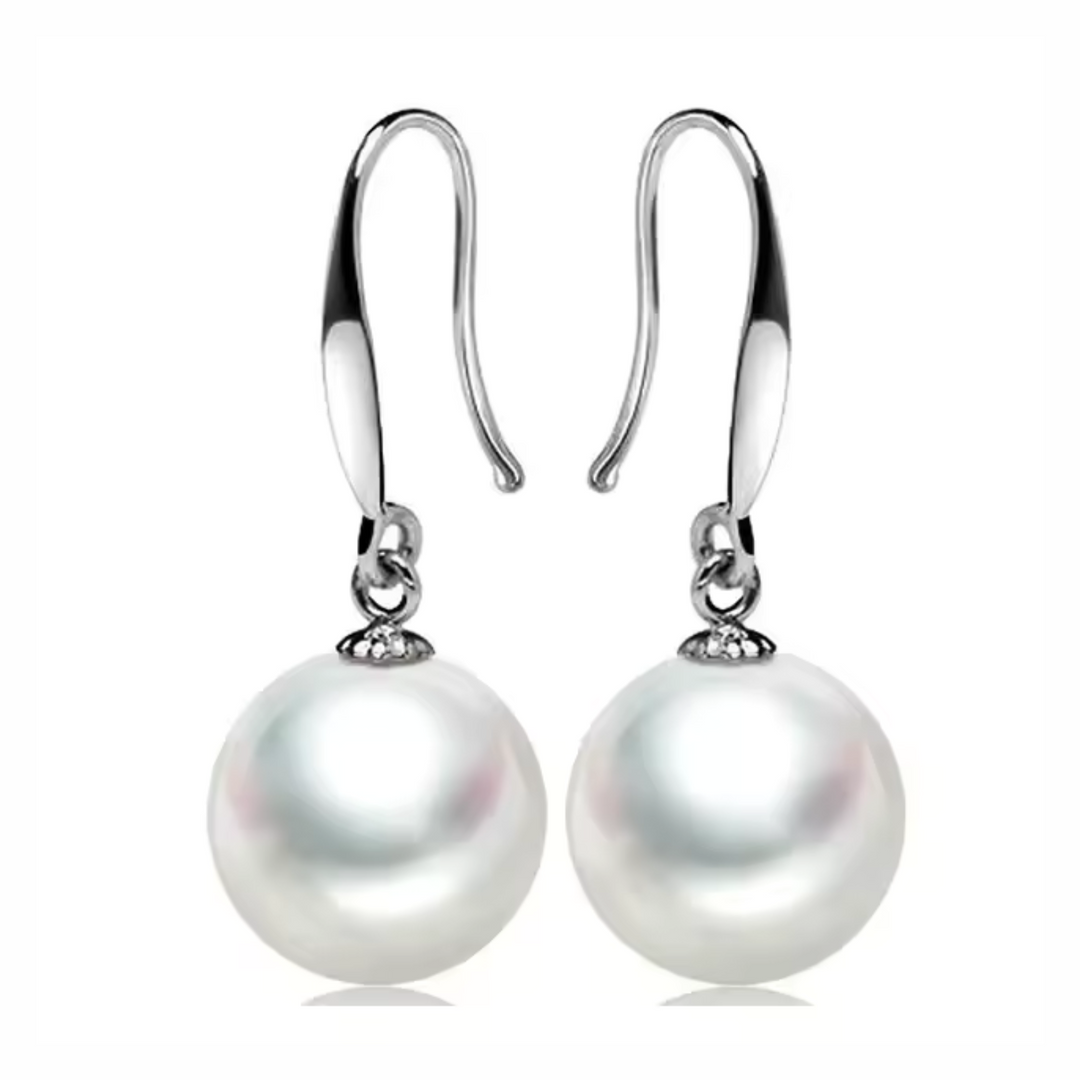 Pearl Drop Hook Earrings Silver | Amelia Bellrose Jewellery