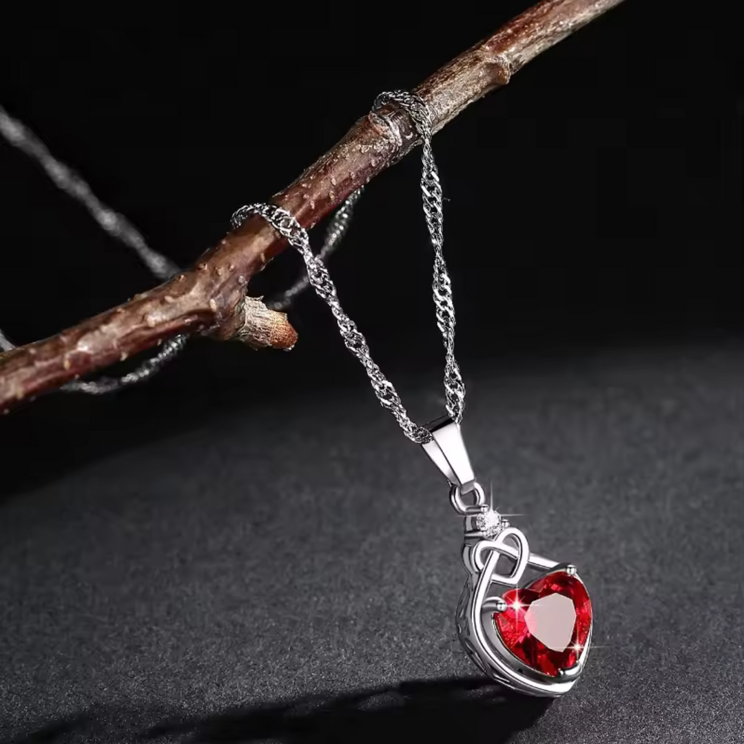 Heart Crystal Knot Set Silver | Amelia Bellrose Jewellery
