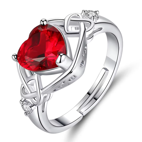 Heart Crystal Knot Set Silver | Amelia Bellrose Jewellery