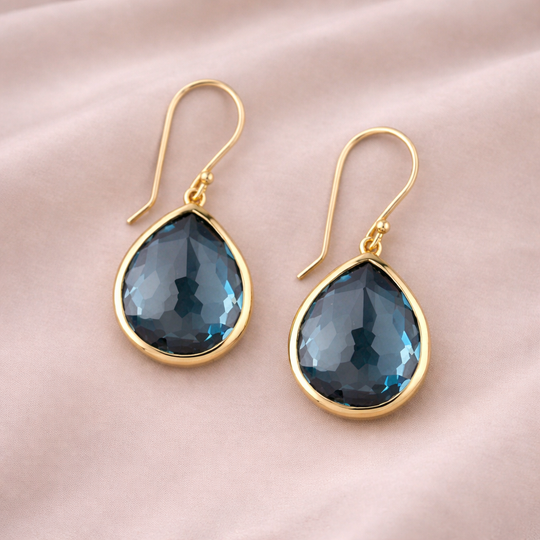 Blue Teardrop Crystal Drop Earrings | Amelia Bellrose Jewellery